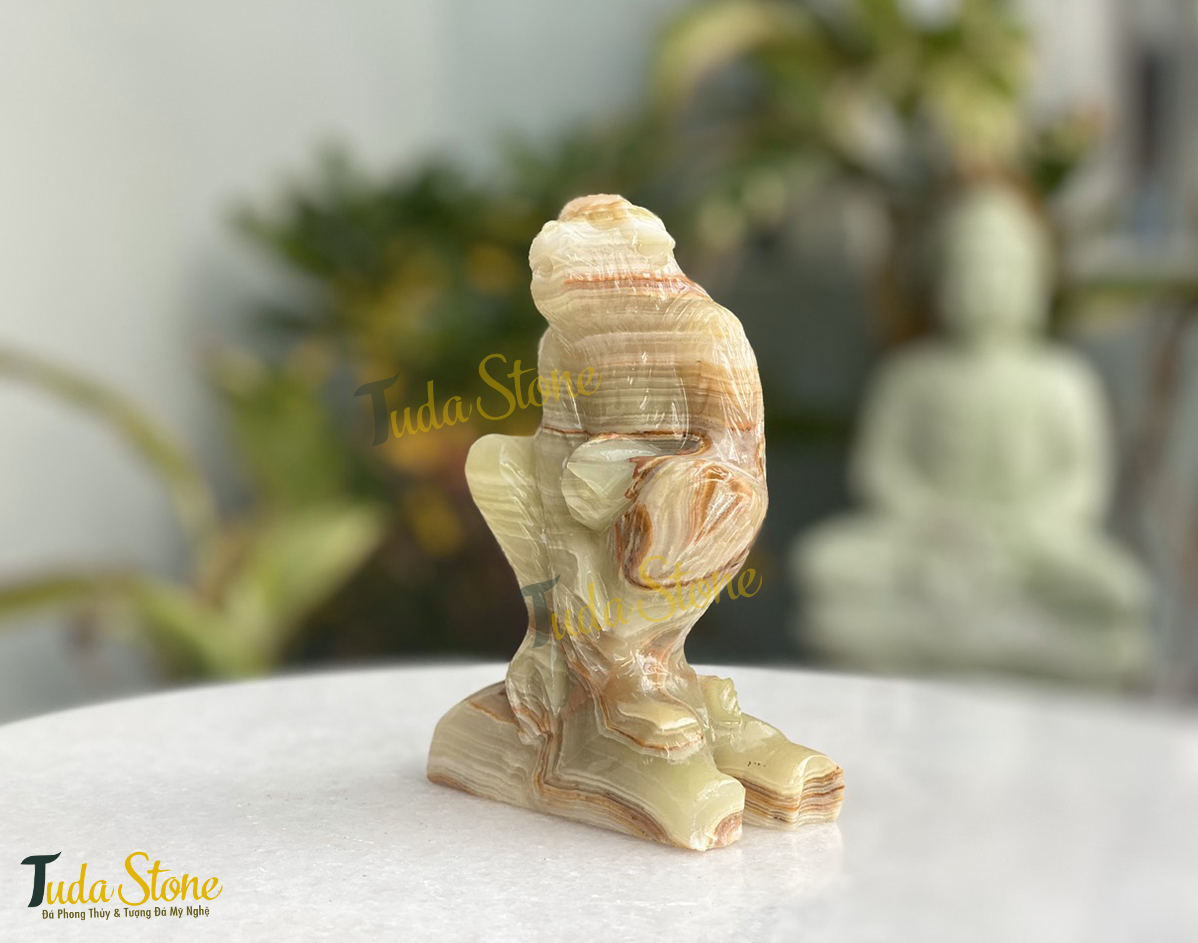 Tượng 12 con giáp - Tượng con khỉ bằng đá Ngọc Xanh Pakistan