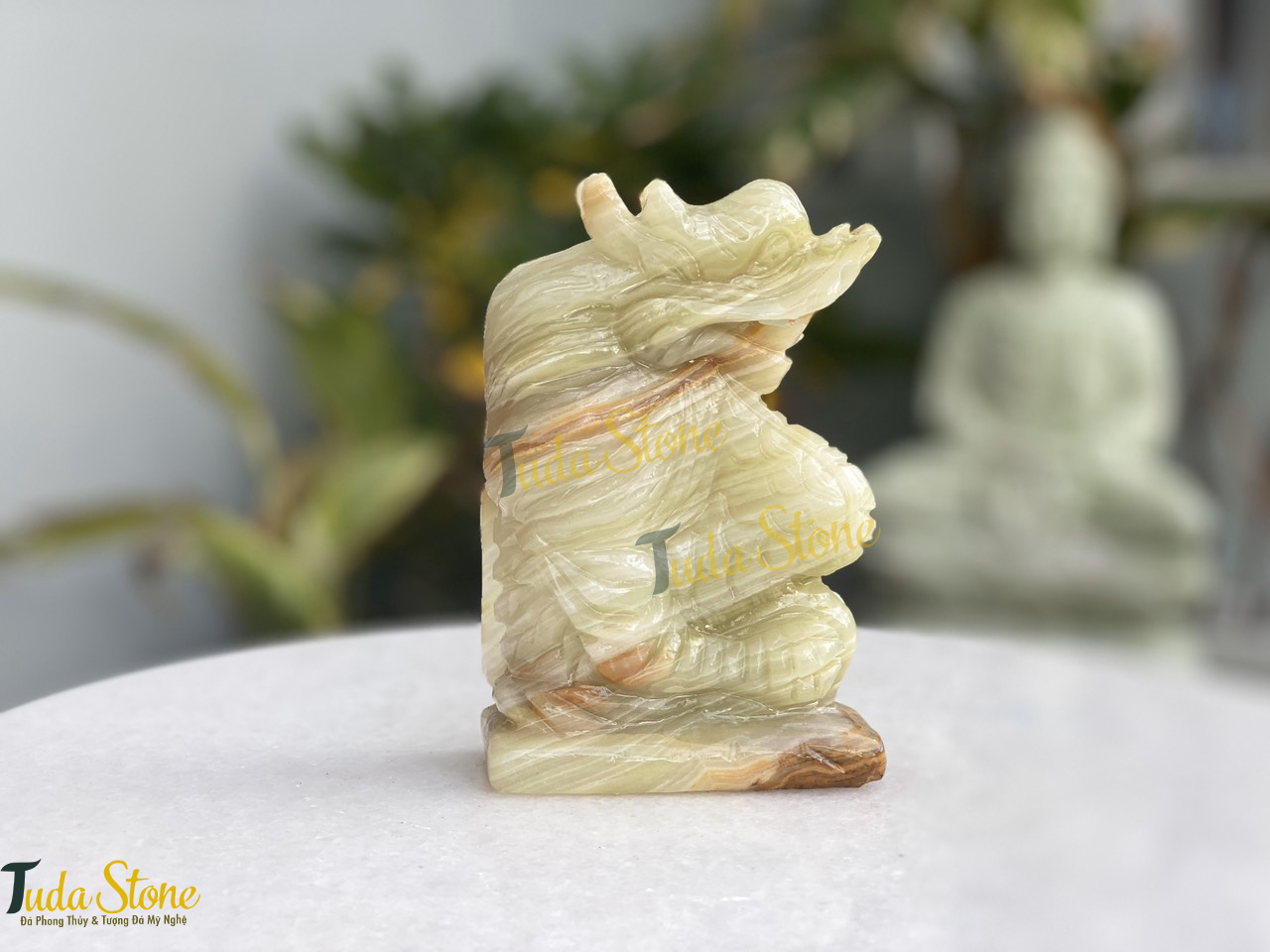 Tượng 12 con giáp - Tượng con rồng bằng đá Ngọc Xanh Pakistan