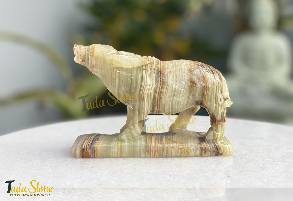 Tượng 12 con giáp - Tượng con trâu bằng đá Ngọc Xanh Pakistan 