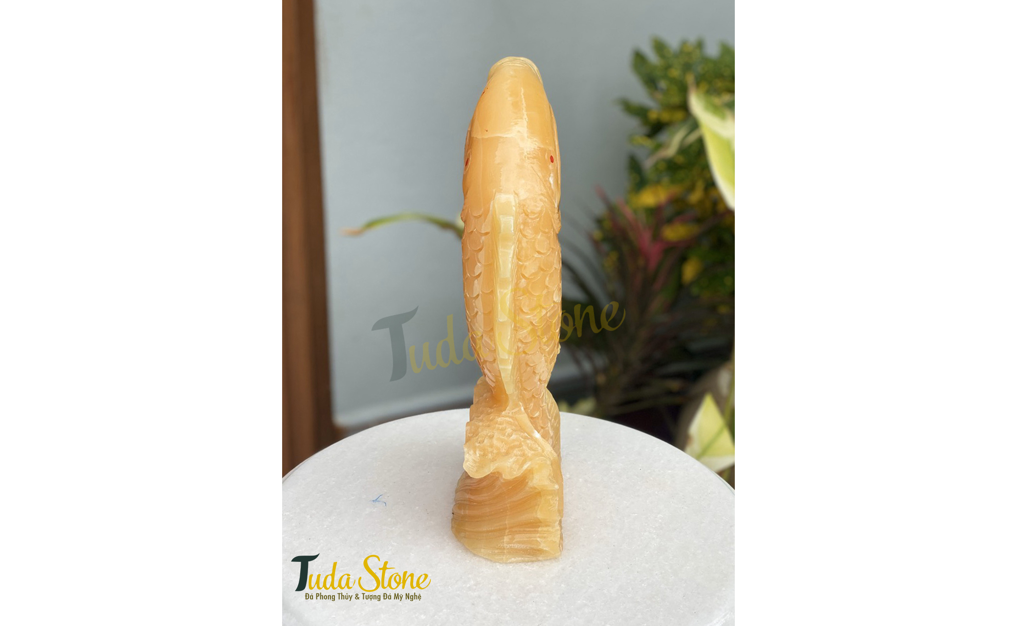 Tượng Cá Chép Vượt Vũ Môn bằng Đá Ngọc Hoàng Long