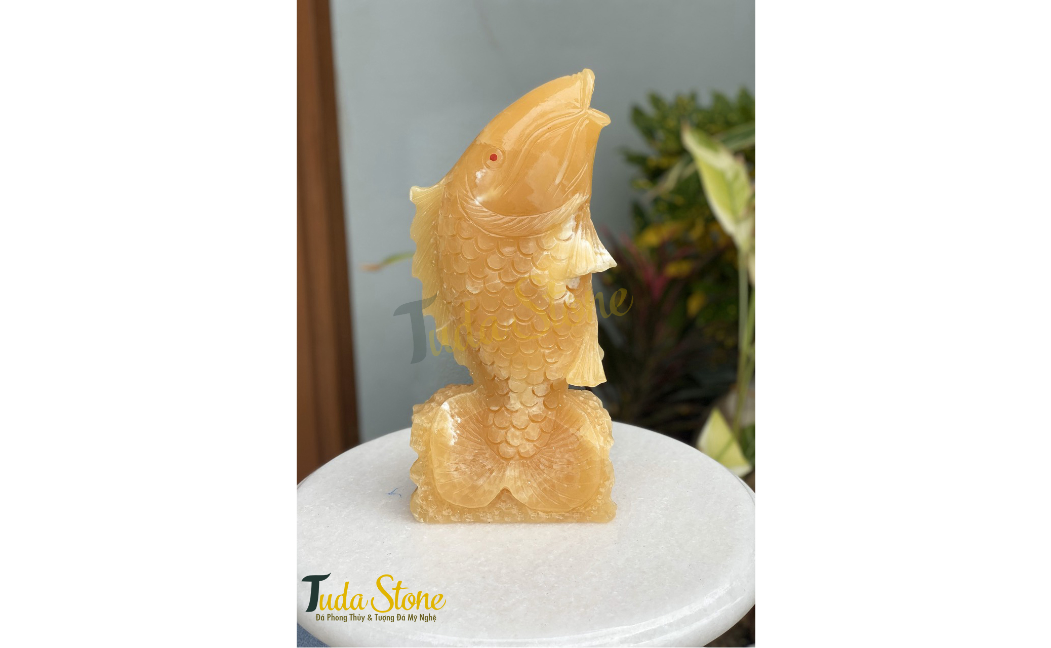 Tượng Cá Chép Vượt Vũ Môn bằng Đá Ngọc Hoàng Long