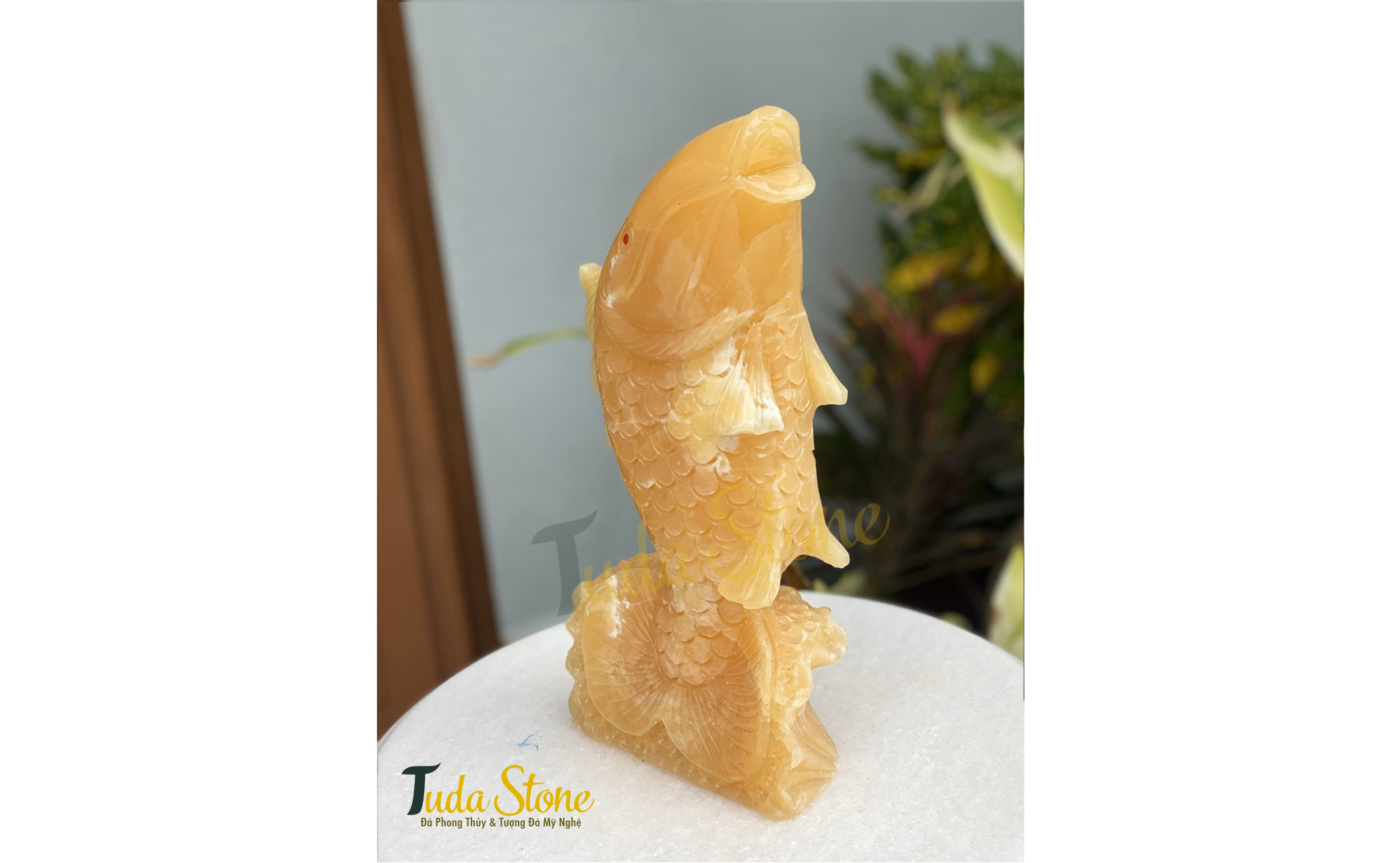 Tượng Cá Chép Vượt Vũ Môn bằng Đá Ngọc Hoàng Long