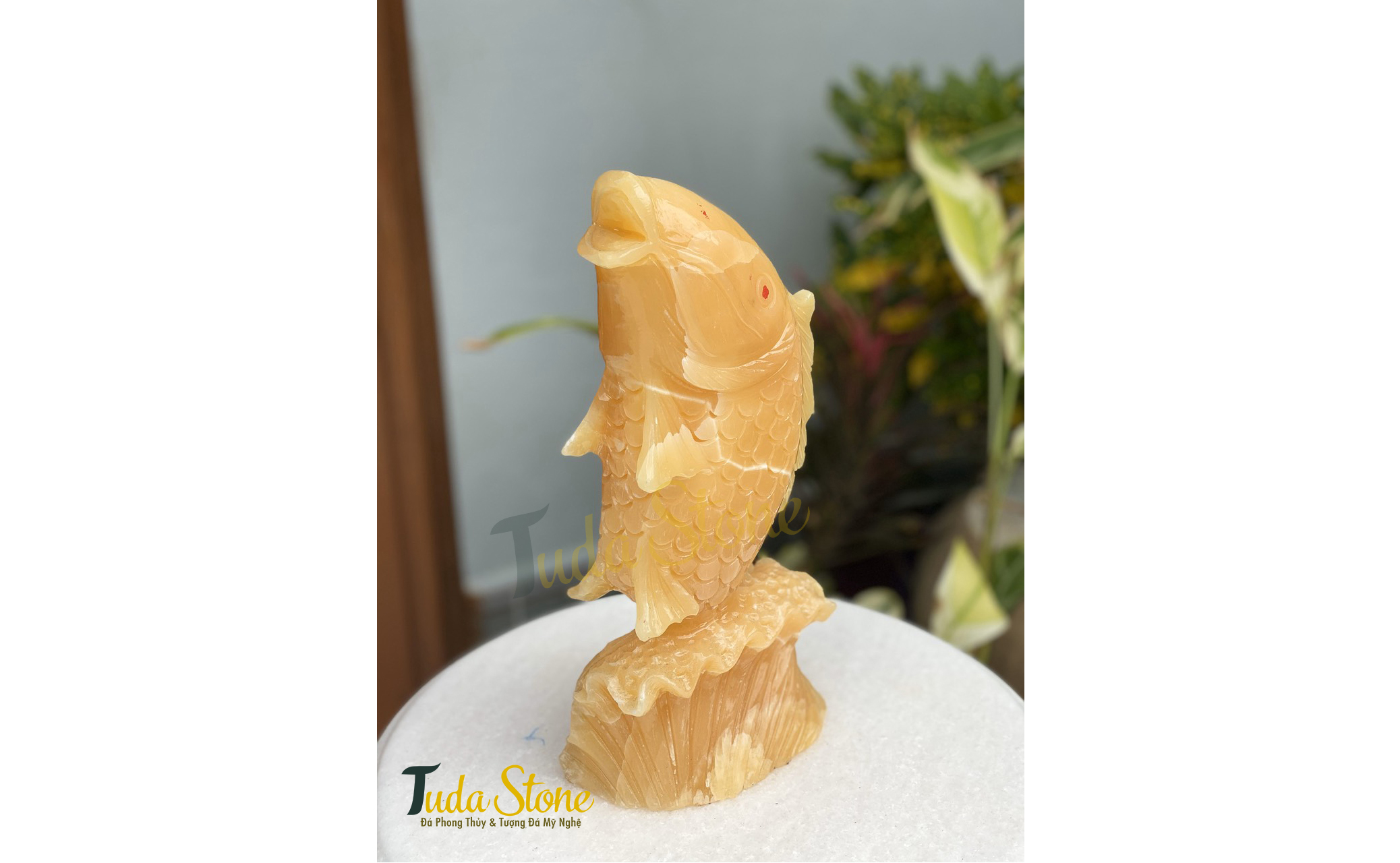 Tượng Cá Chép Vượt Vũ Môn bằng Đá Ngọc Hoàng Long