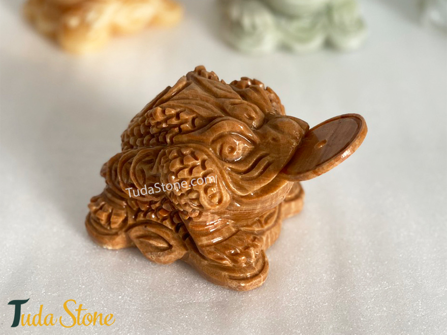 Cóc Thiềm thừ đá vân gỗ tự nhiên