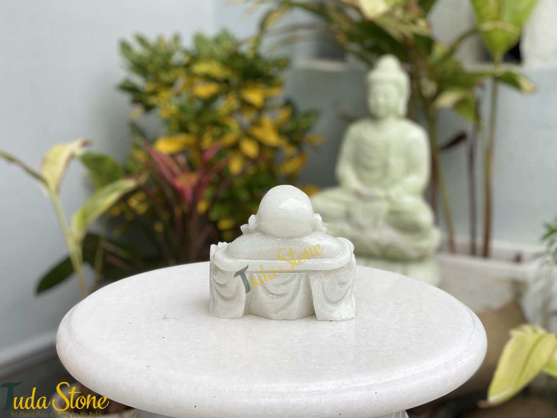 Tượng Phật Di Lặc bằng Đá Cẩm Thạch Xanh Nhạt (12)