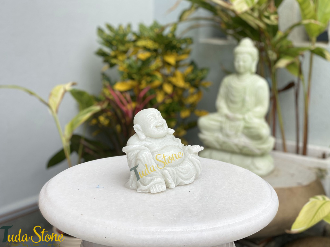 Tượng Phật Di Lặc bằng Đá Cẩm Thạch Xanh Nhạt (12)