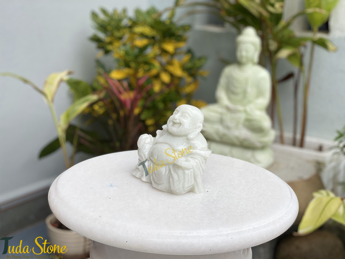 Tượng Phật Di Lặc bằng Đá Cẩm Thạch Xanh Nhạt (12)