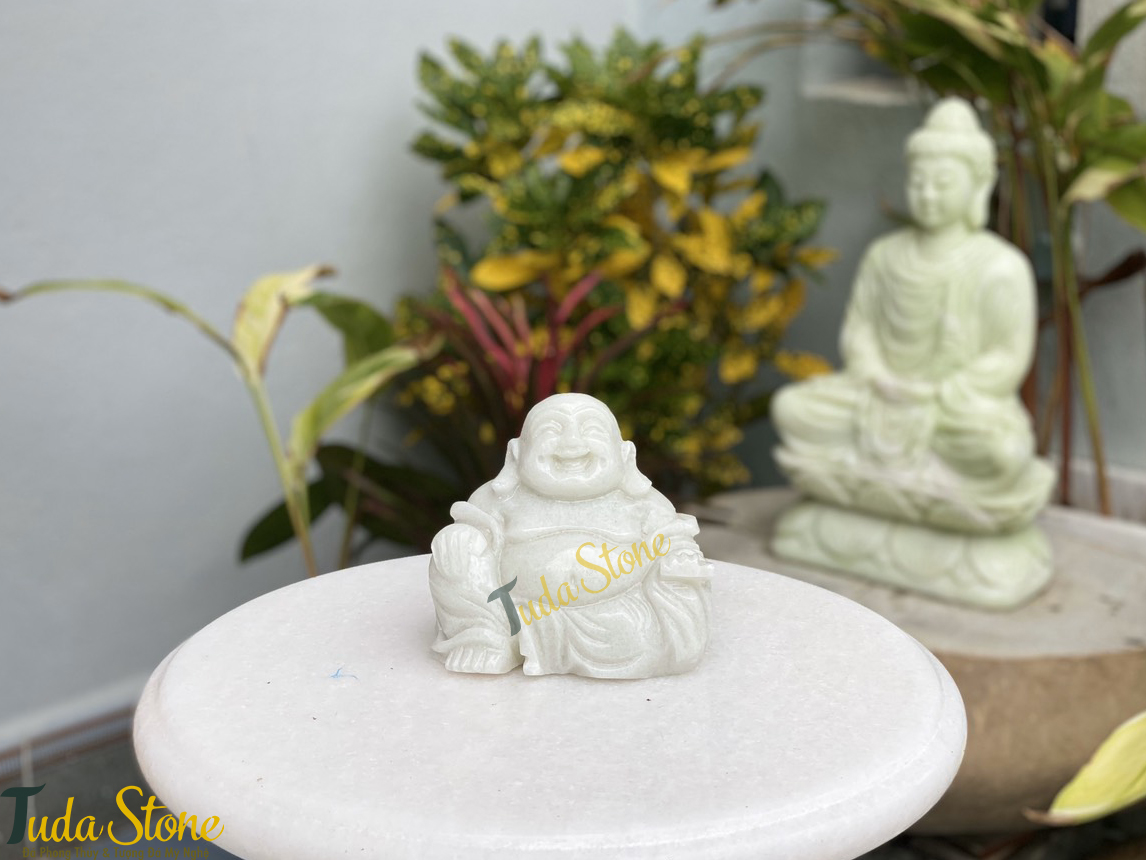 Tượng Phật Di Lặc bằng Đá Cẩm Thạch Xanh Nhạt (12)
