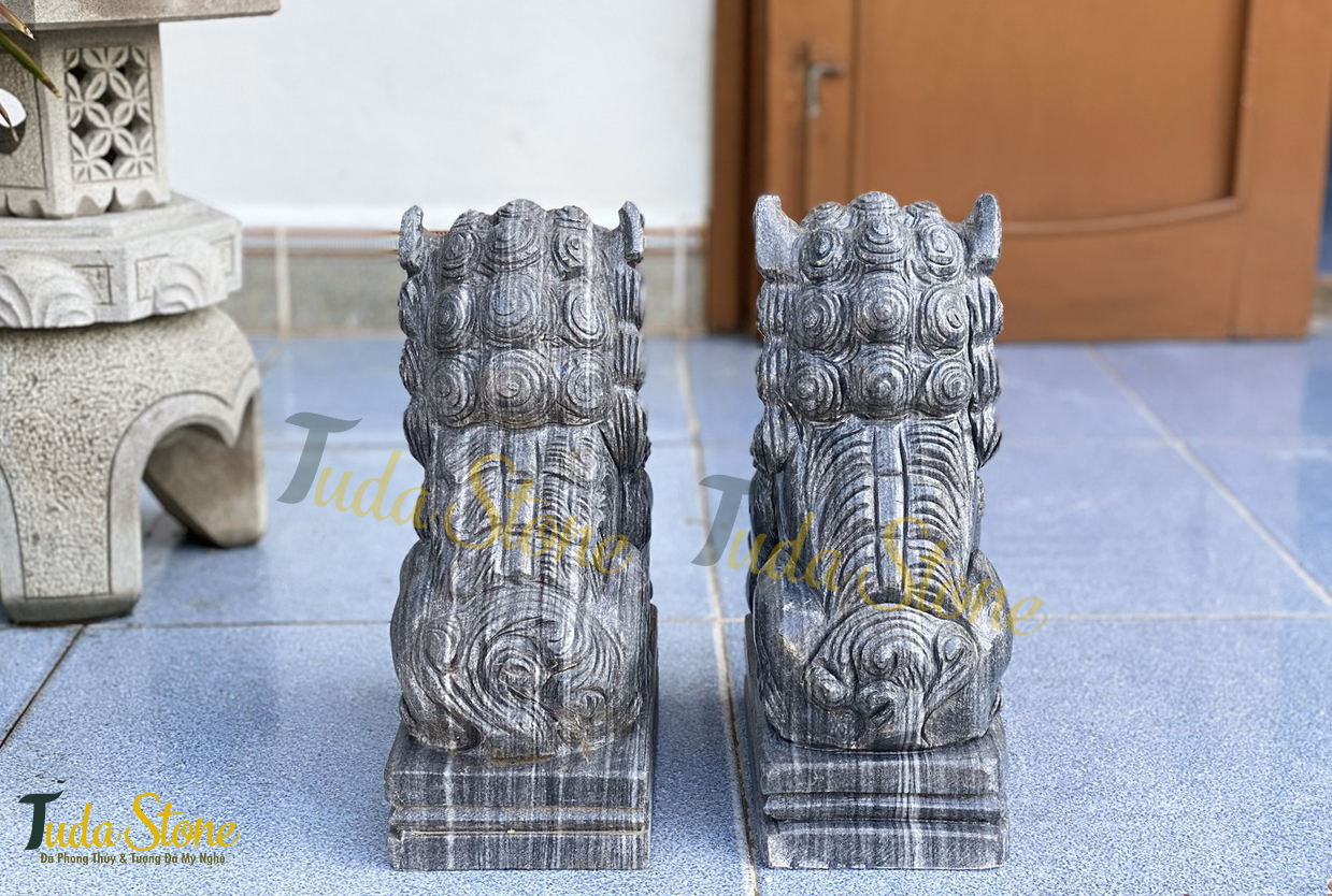 Tượng Kỳ Lân bằng Đá Cẩm Thạch Đen