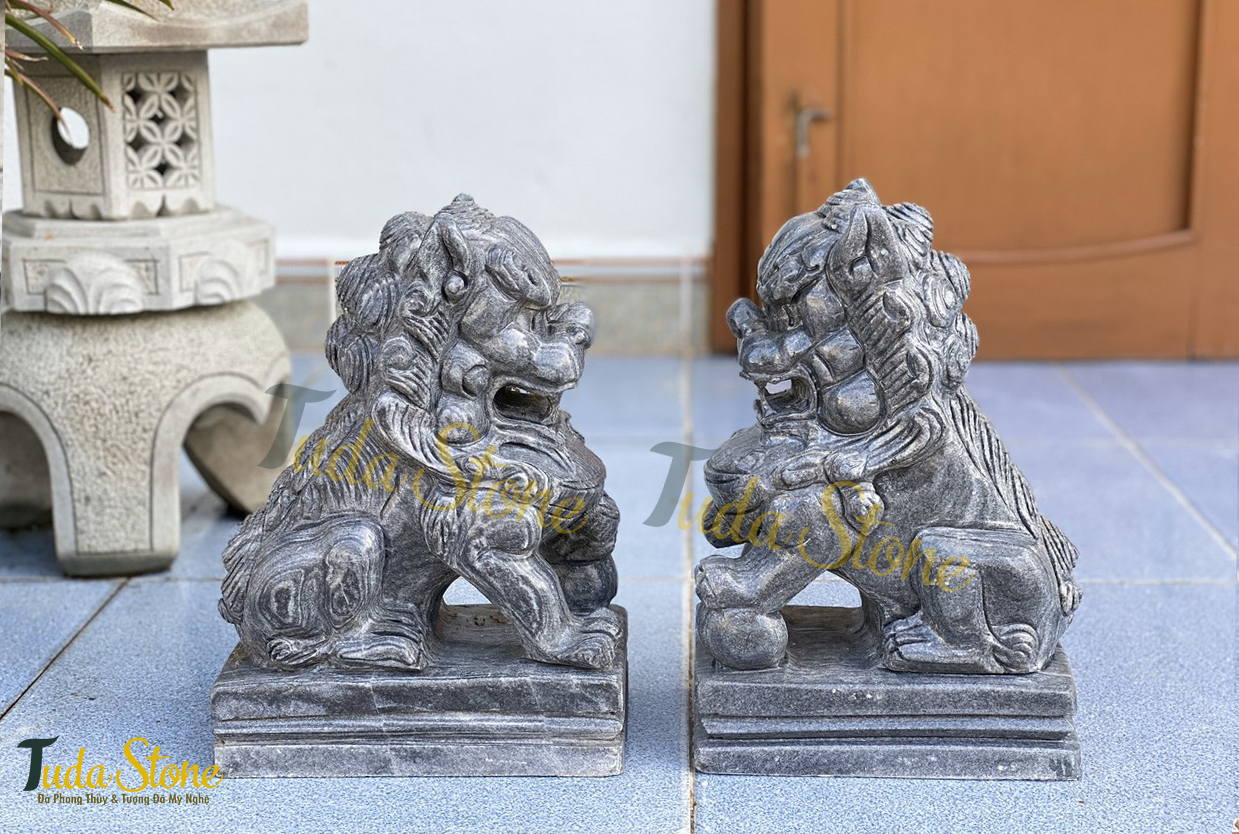 Tượng Kỳ Lân bằng Đá Cẩm Thạch Đen