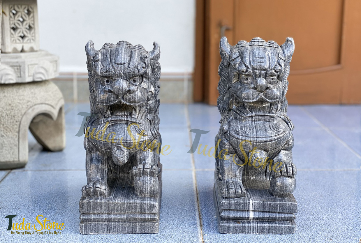 Tượng Kỳ Lân bằng Đá Cẩm Thạch Đen