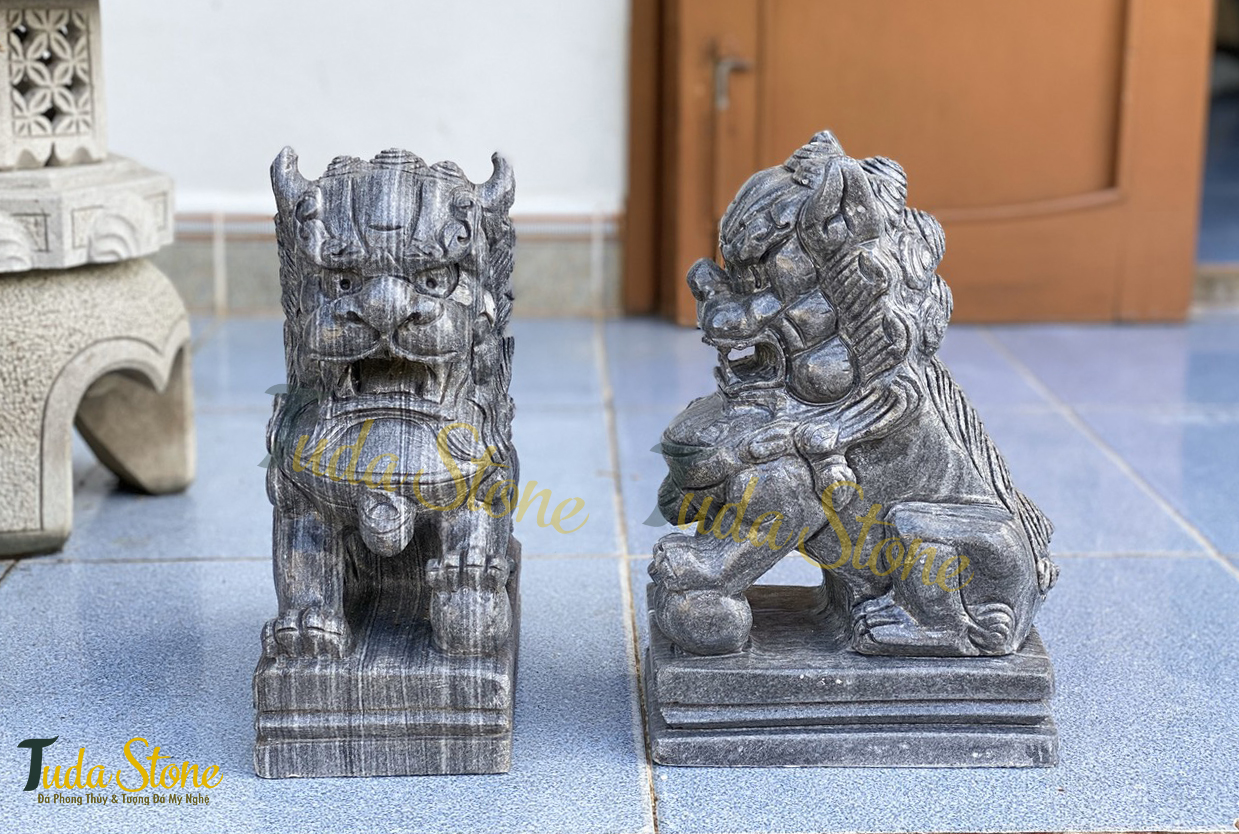 Tượng Kỳ Lân bằng Đá Cẩm Thạch Đen