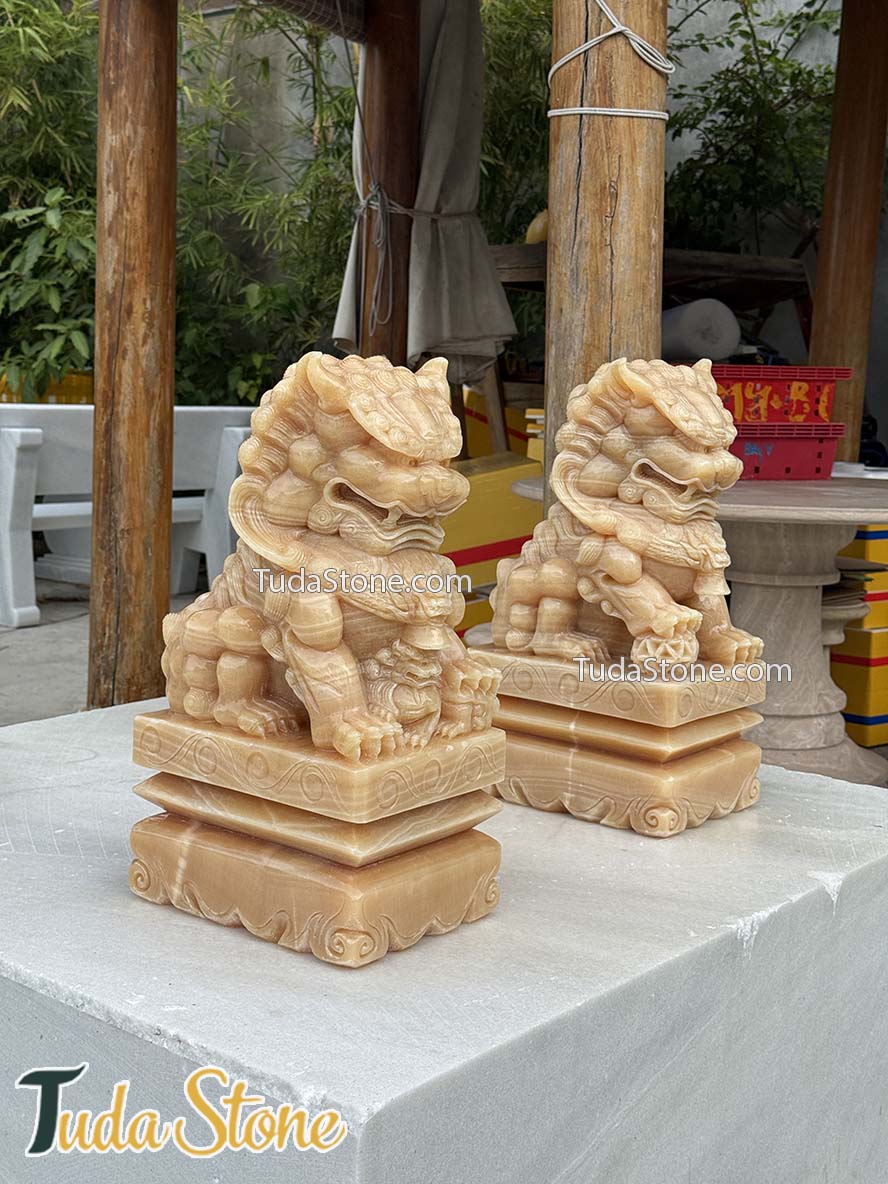 Tượng Kỳ Lân đá ngọc Hoàng Long 50cm - KL-28