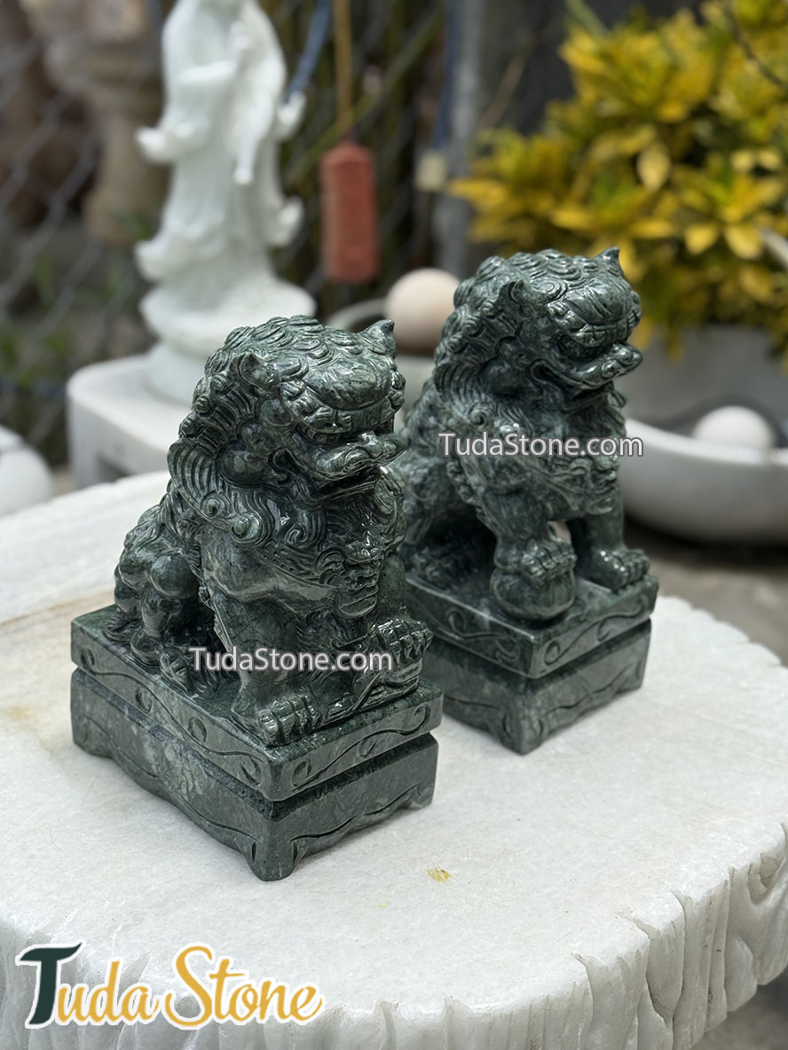 Kỳ Lân đá xanh Ấn Độ để bàn 25cm - KL-27