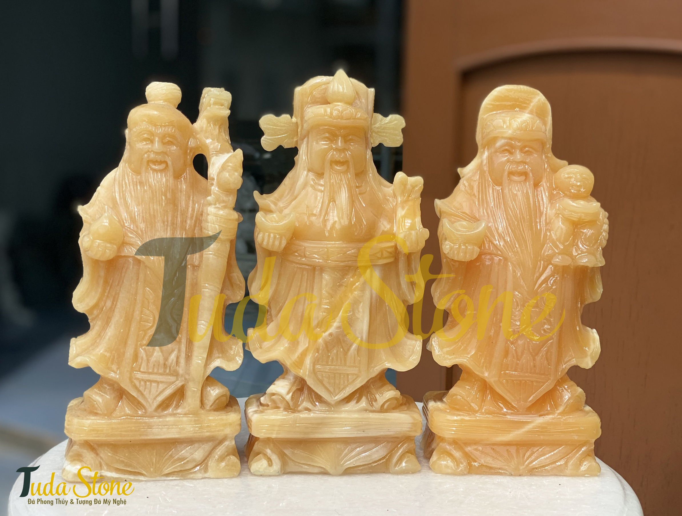 Tượng Phúc Lộc Thọ bằng Đá Ngọc Hoàng Long (PLT-01)