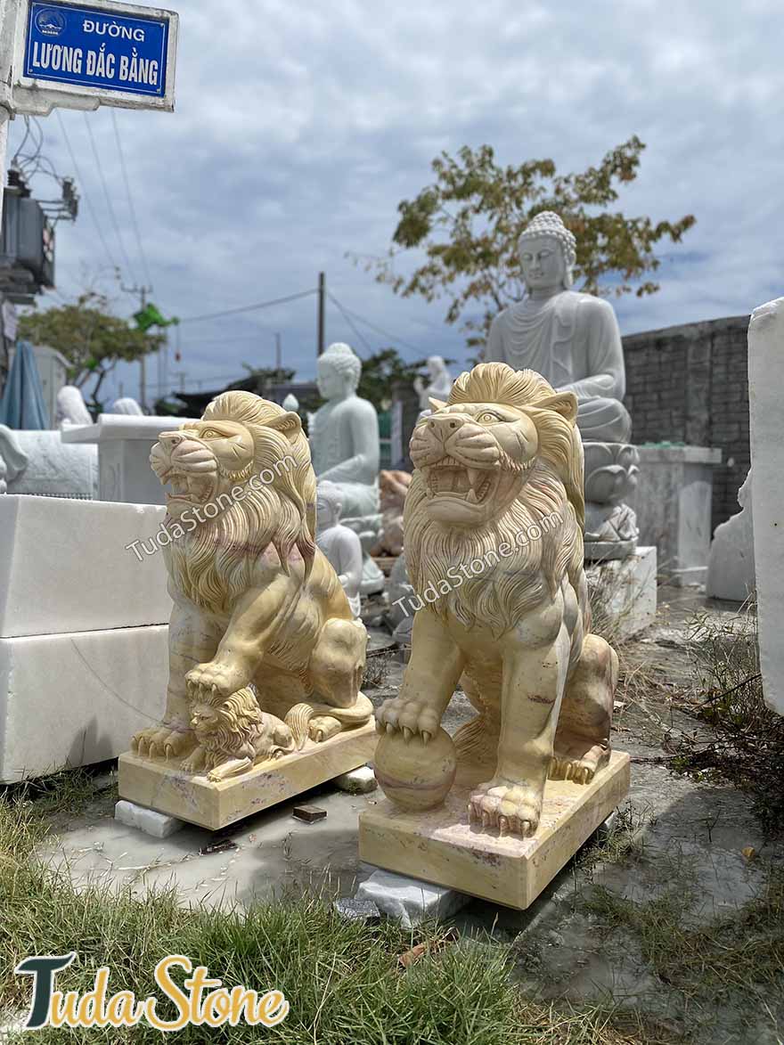 Tượng Sư tử đá cà rốt tự nhiên (ST-01)