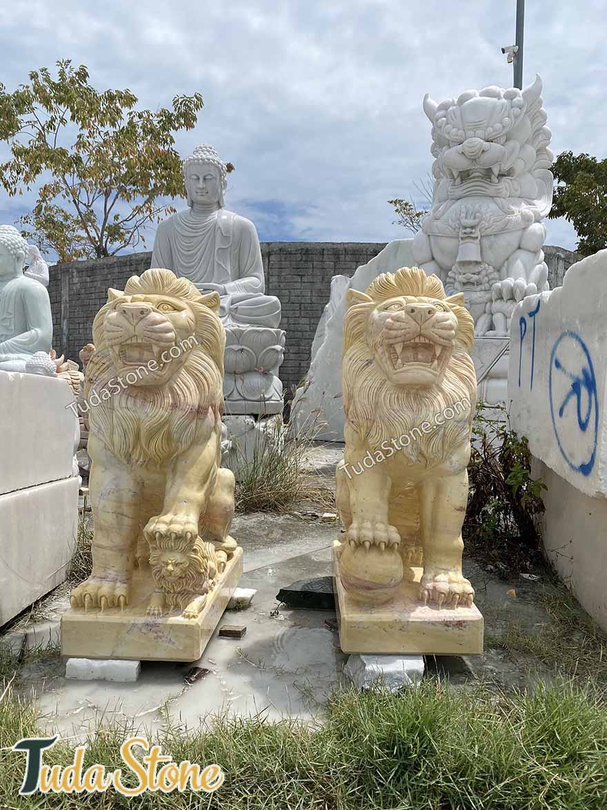 Tượng Sư tử đá cà rốt tự nhiên (ST-01)
