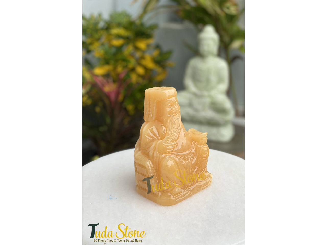 Tượng Thần Tài - Ông Địa bằng Đá Ngọc Hoàng Long
