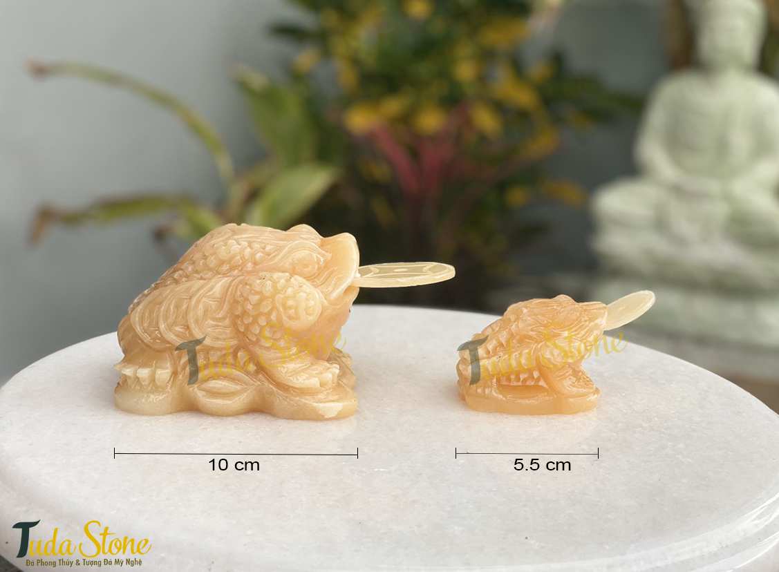 Tượng Thiềm Thừ mini bằng Đá Ngọc Hoàng Long 