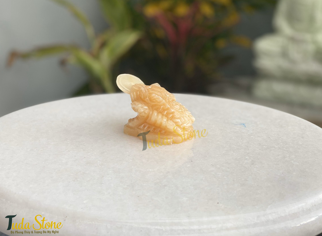 Tượng Thiềm Thừ mini bằng Đá Ngọc Hoàng Long 