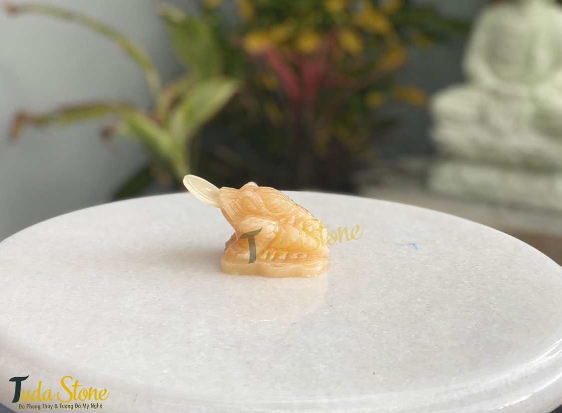 Tượng Thiềm Thừ mini bằng Đá Ngọc Hoàng Long 
