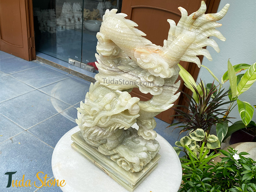 Tượng Rồng đá Phong thuỷ ngọc xanh Pakistan