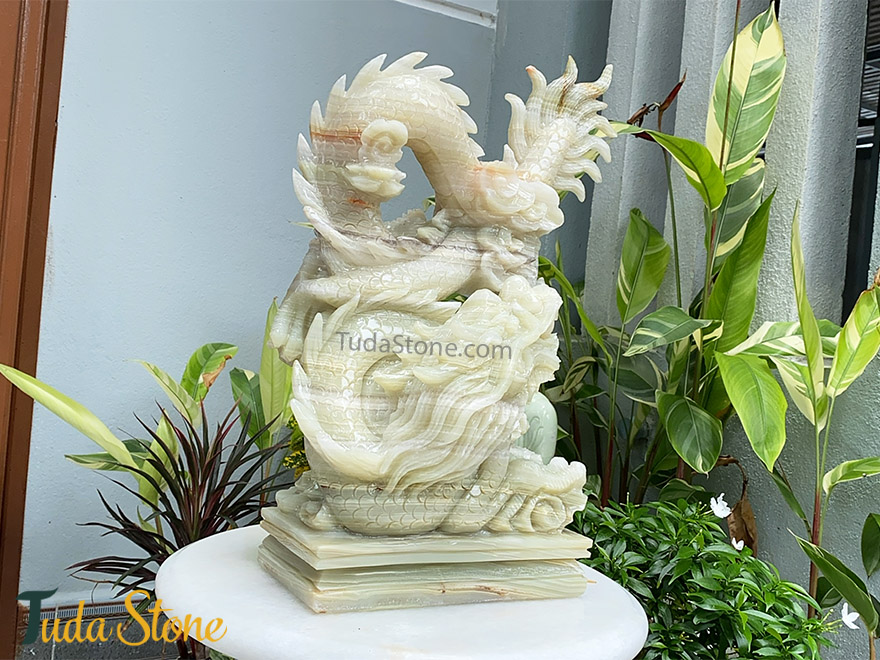 Tượng Rồng đá Phong thuỷ ngọc xanh Pakistan
