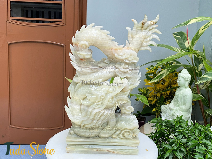 Tượng Rồng đá Phong thuỷ ngọc xanh Pakistan
