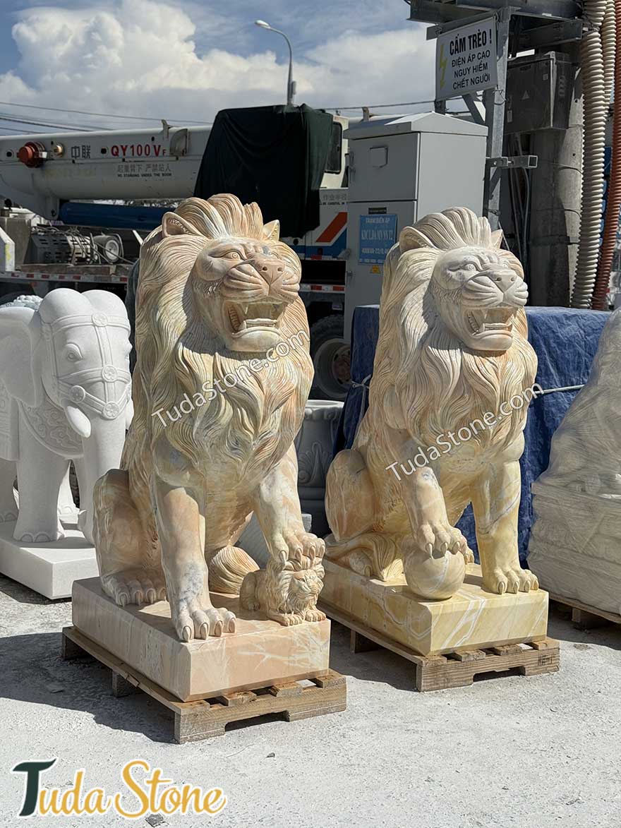 Tượng Sư tử bằng đá tự nhiên (ST-3)