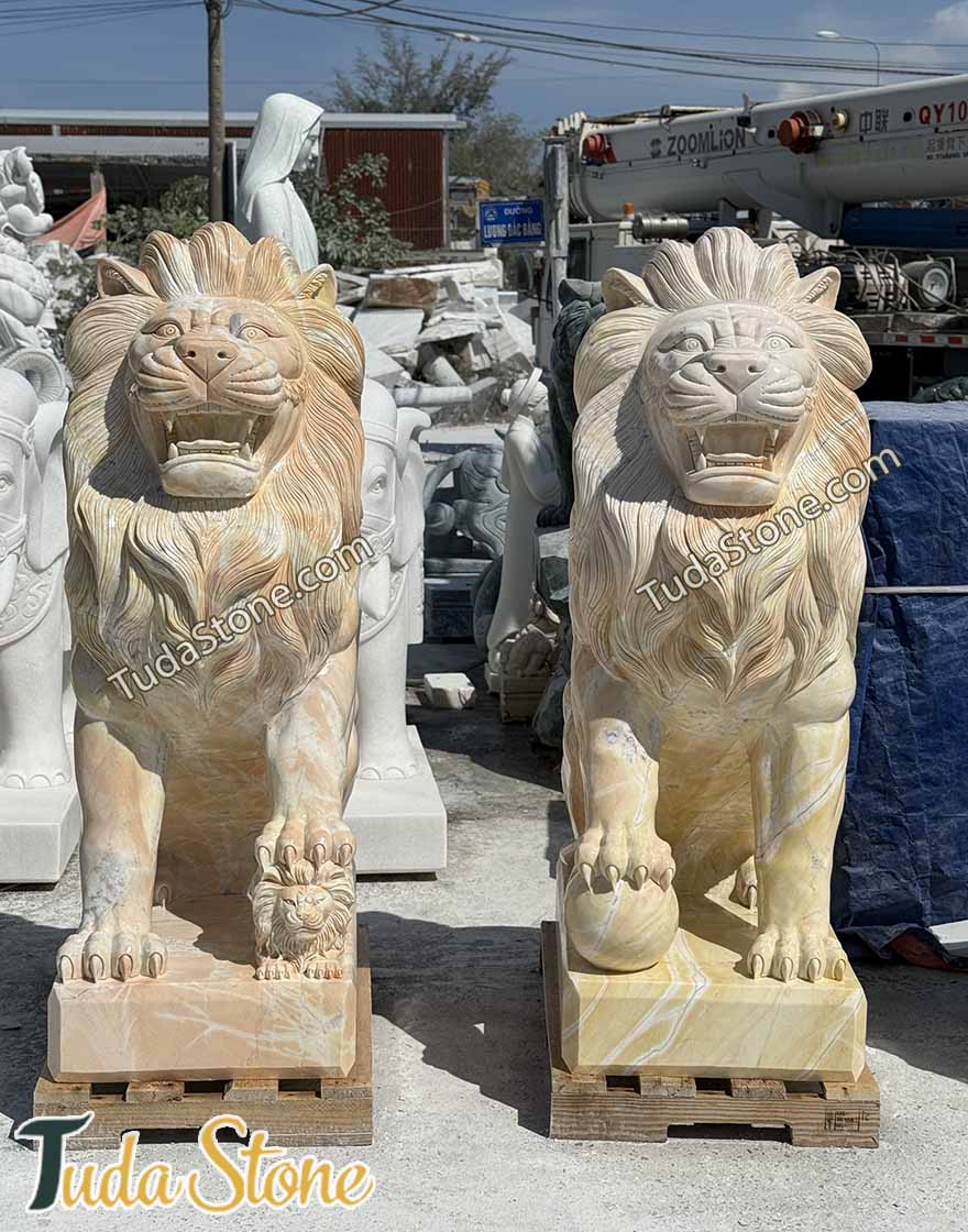 Tượng Sư tử bằng đá tự nhiên (ST-3)
