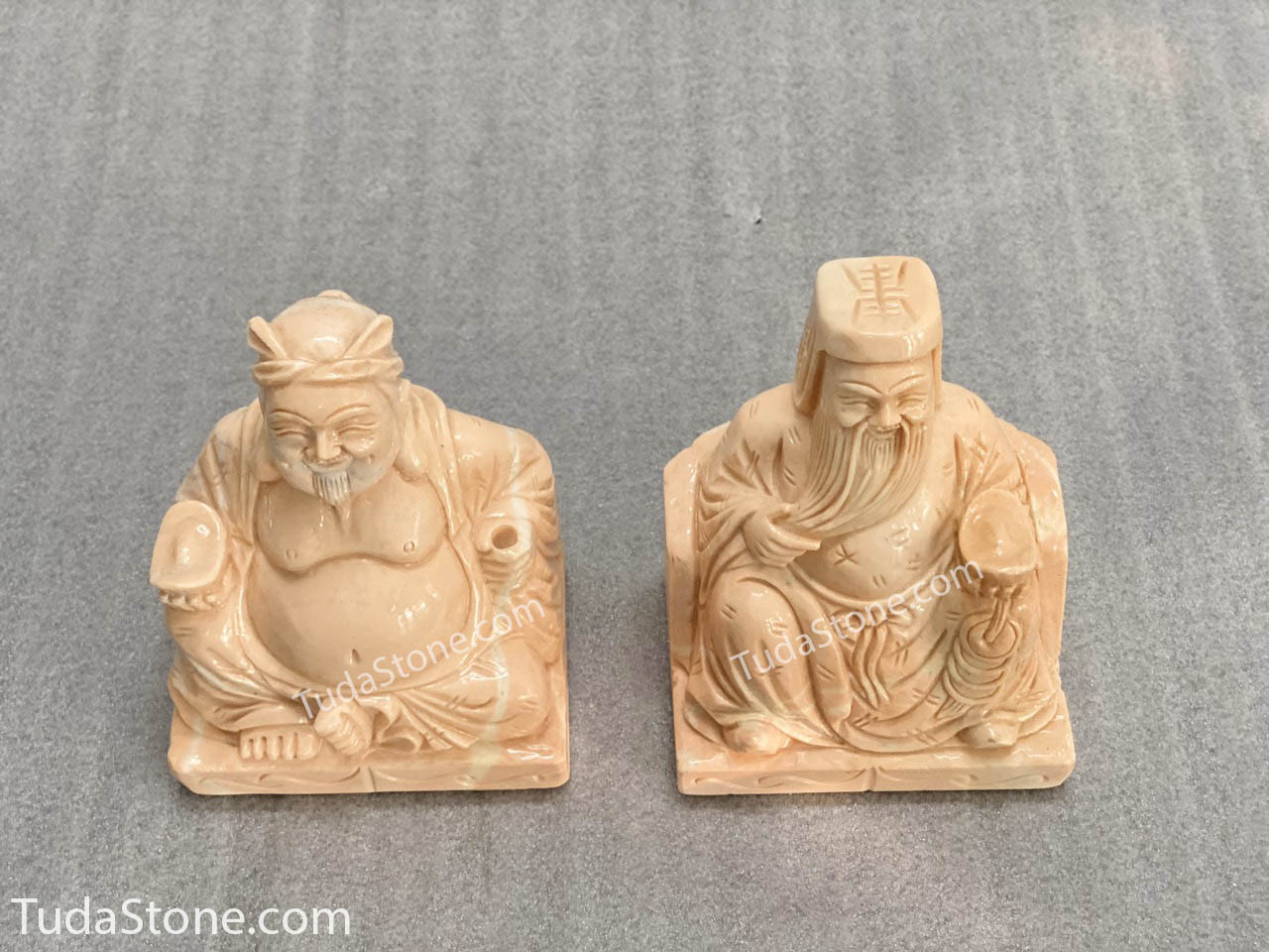 Tượng Thần Tài Ông Địa bằng đá Cà rốt tự nhiên