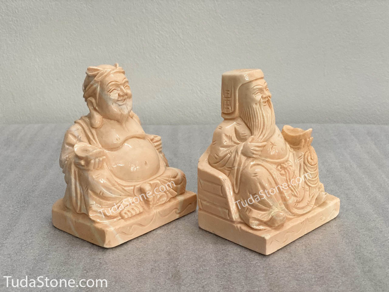 Tượng Thần Tài Ông Địa bằng đá Cà rốt tự nhiên