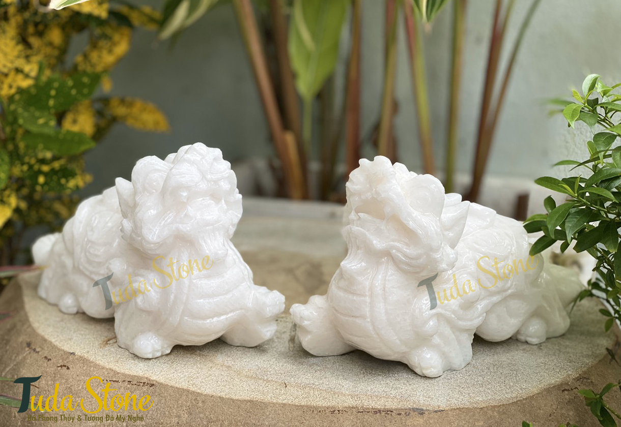 Tượng Tỳ Hưu bằng Đá Cẩm Thạch Trắng (20)