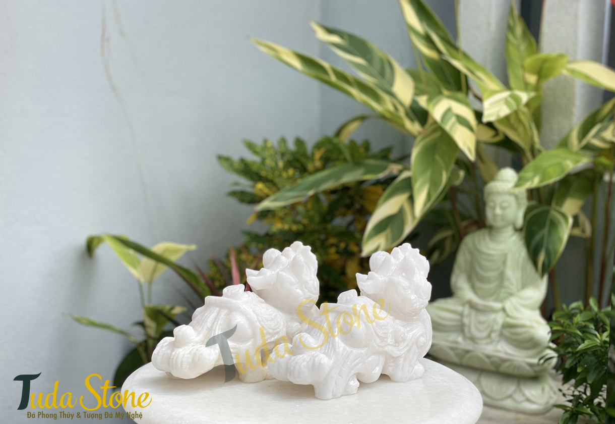 Tượng Tỳ Hưu bằng Đá Cẩm Thạch Trắng (20)