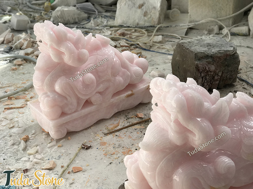 Tỳ Hưu đá ngọc hồng onyx (khối đá to đẹp)
