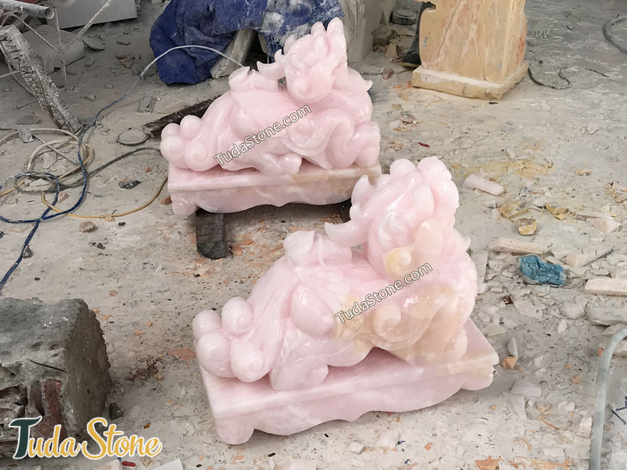 Tỳ Hưu đá ngọc hồng onyx (khối đá to đẹp)