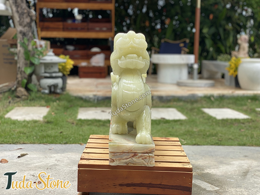 Tượng Tỳ Hưu đá ngọc xanh Pakistan tự nhiên