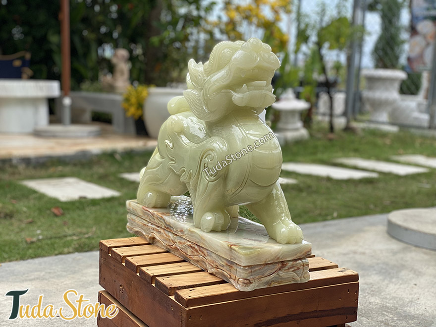 Tượng Tỳ Hưu đá ngọc xanh Pakistan tự nhiên