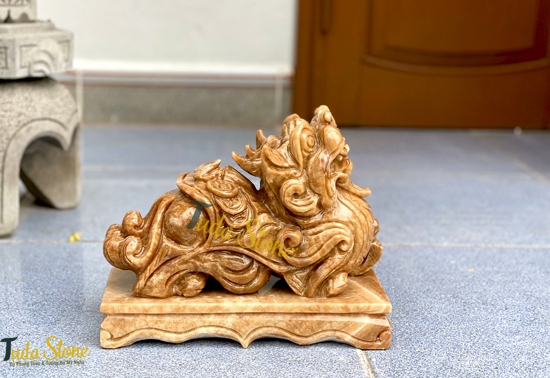 Tượng Tỳ Hưu bằng Đá Vân Gỗ (25)