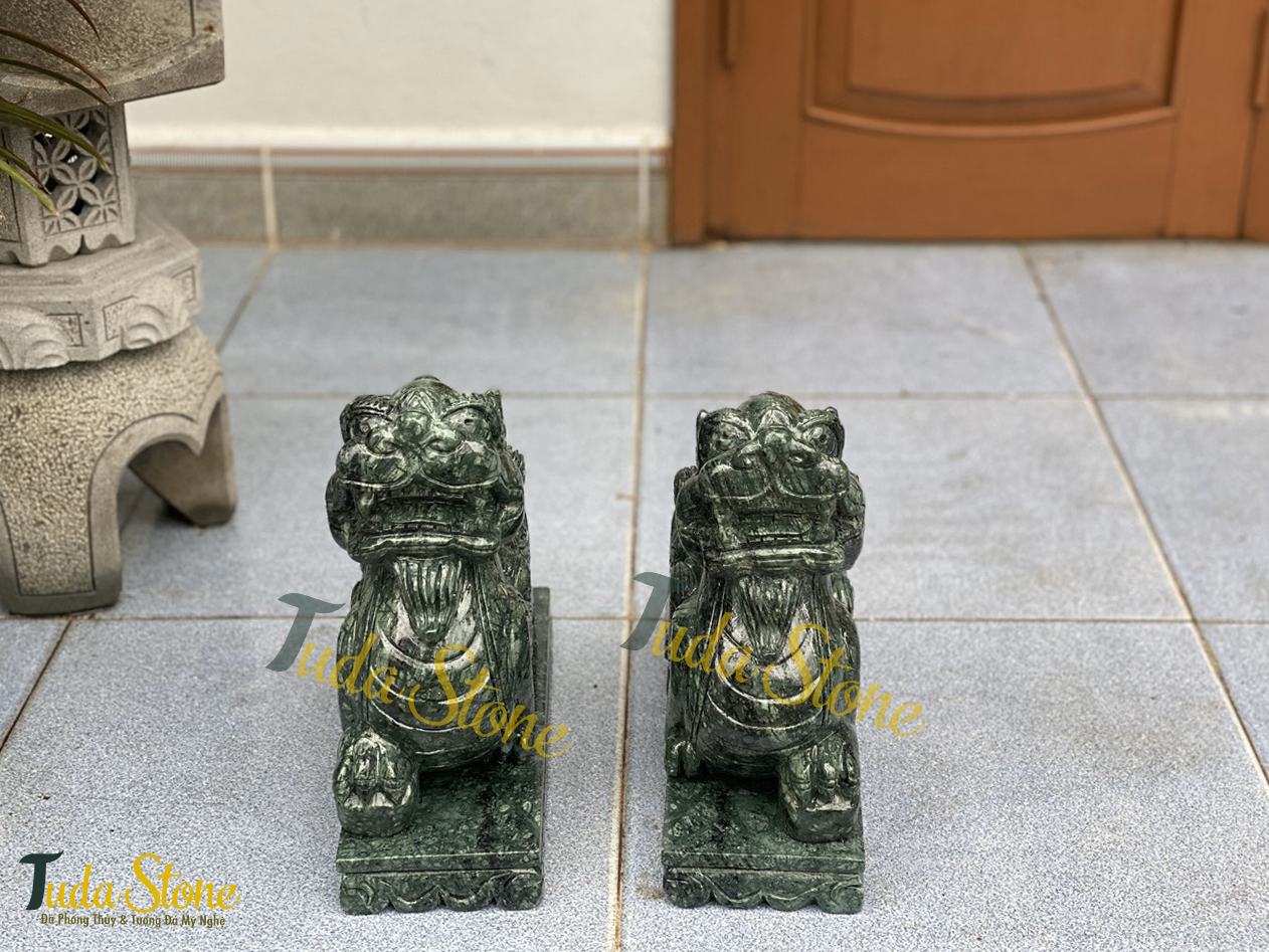 Tượng Tỳ Hưu bằng Đá Ngọc Xanh Ấn Độ