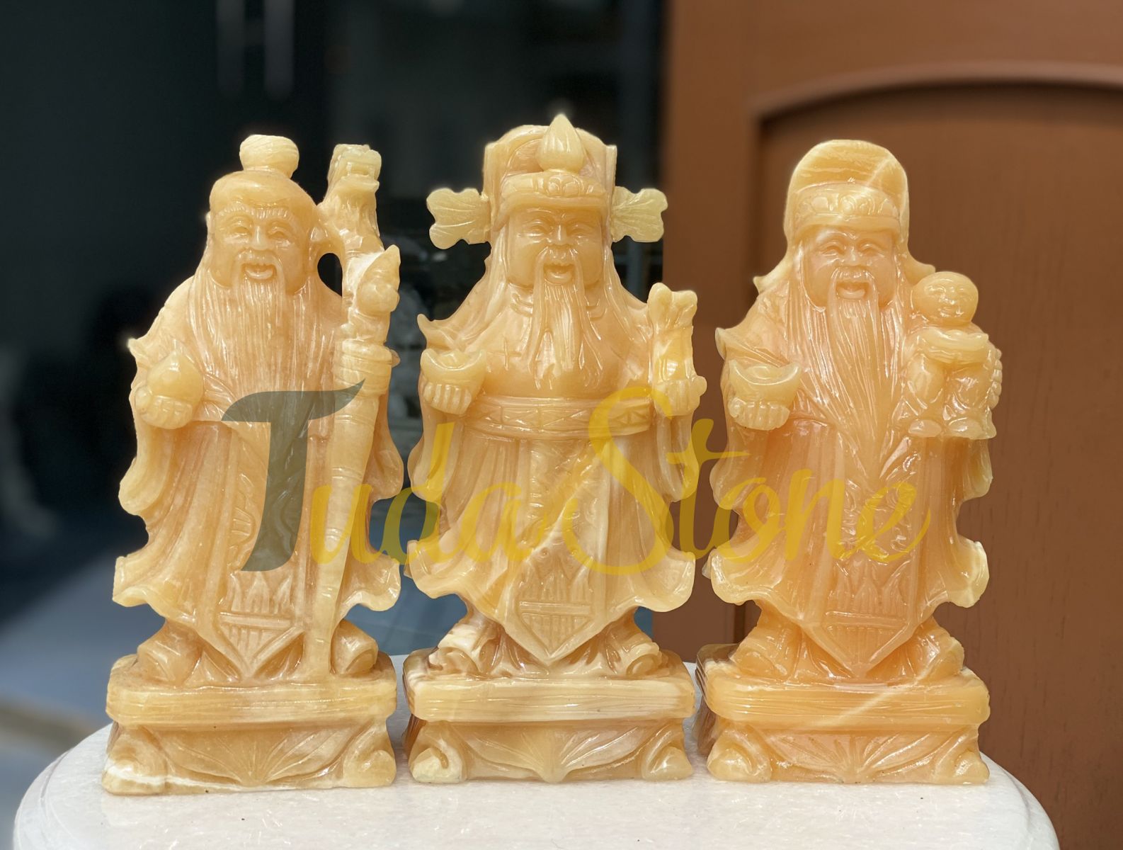 tượng phúc lộc thọ bằng đá ngọc hoàng long